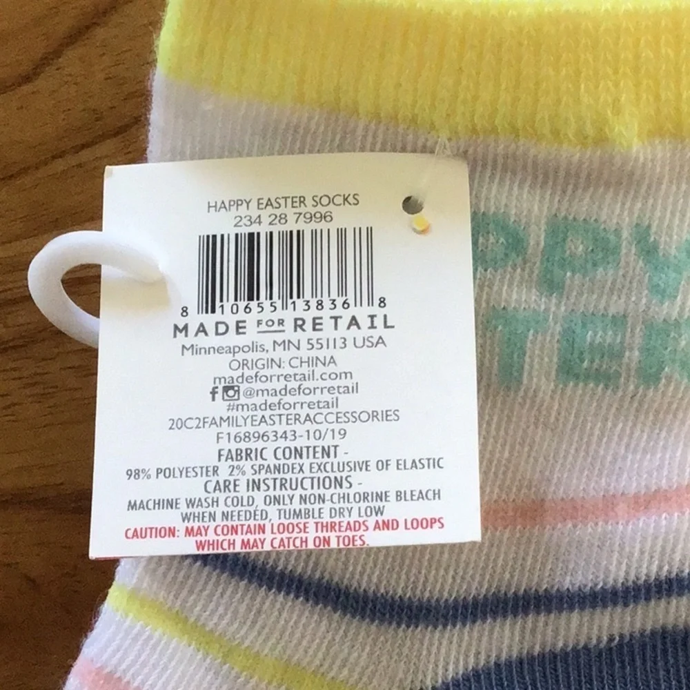 Trio of Colorful Kids Spring Easter Crew Socks - NWT